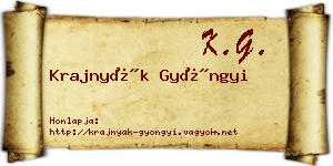 Krajnyák Gyöngyi névjegykártya